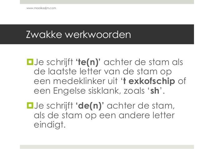 Sterke en zwakke werkwoorden