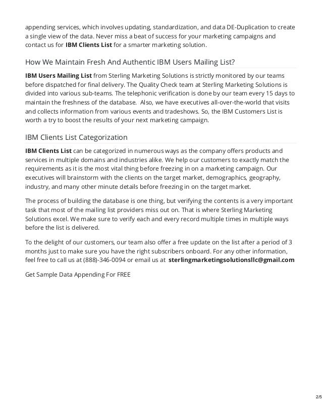 Ibm Customers List Ibm Customers Email List