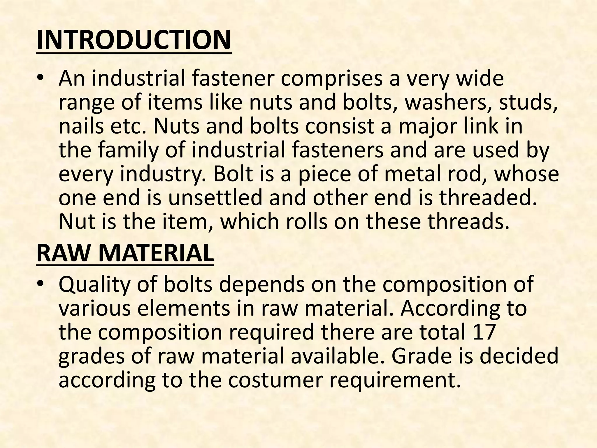 Sterling tools (bolt manufacturing) | PPTX