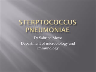 Dr Sabrina Moyo Department of microbiology and immunology 
