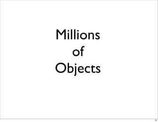 Millions
of
Objects
12
 