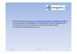 Mein Dank geht an die Deutsche Unternehmensinitiative Energieffizienz (DENEFF)
      für die freundliche Genehmigung zur V...