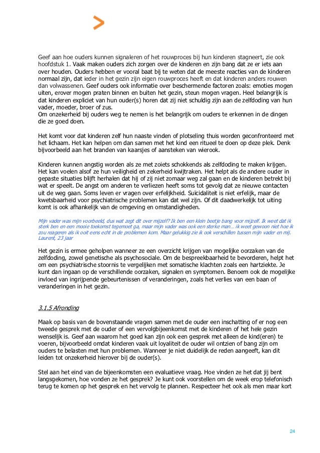 Steun Voor Ouder S En Kind Eren Na Zelfdoding M Van T Erve P Wi