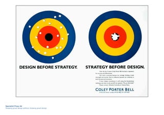 Specialist Press Ad
Showing great design without showing great design.
 