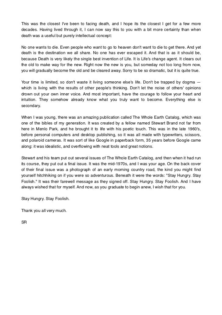 Steve Jobs Speech Text