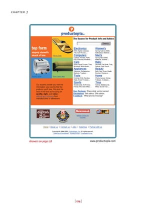 [ 114 ]
chapter 7
[ 114 ]
Answers on page 118 www.productopia.com
 