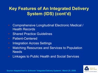 Steve Integrated Steve Shortell: Integrated care: Policy and evidence | PDF
