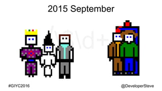 @DeveloperSteve@DeveloperSteve#GIYC2016
2015 September
 