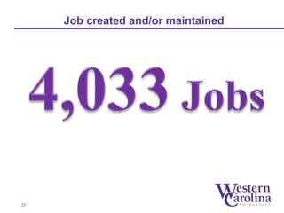 Job created and/or maintained 
23 
 