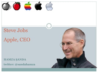 Steve Jobs
Apple, CEO


HAMZA ŞANDA
twitter: @sandahamza
 