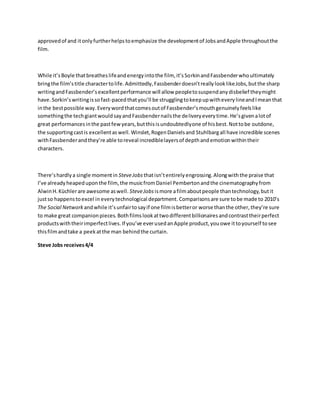 Steve jobs - Movie Review | DOCX