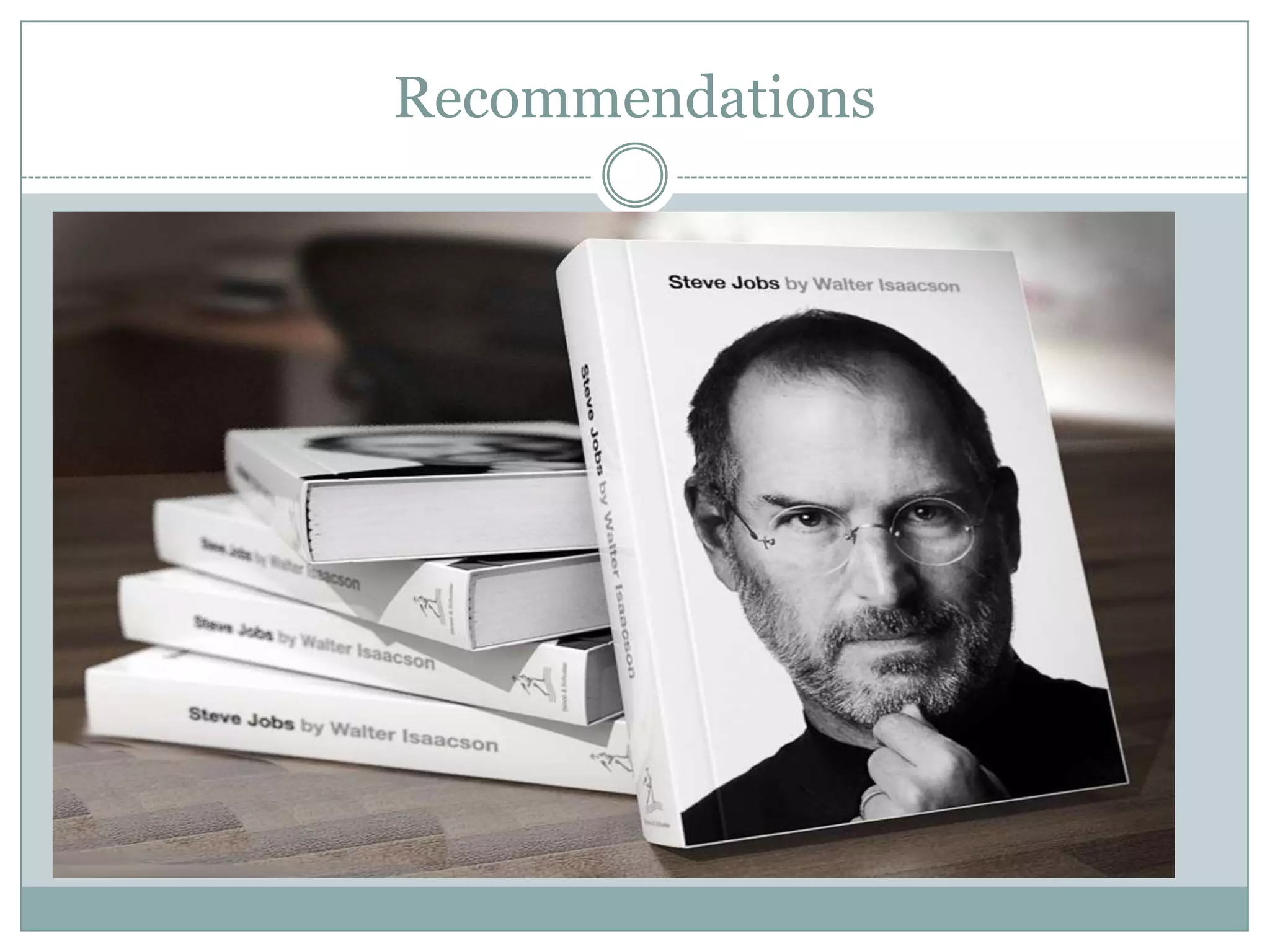 Recommendations
 