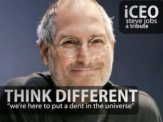 steve jobs




“we’re here to put a dent in the universe”
 