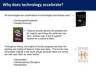 Why does technology accelerate?
“All technologies are combinations of technologies that already exist.” —
• Combinatorial ...