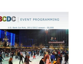EVENT PROGRAMMING

U.S. Bank Ice Rink, 2011/2012 season - 50,000
 