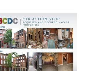 OTR ACTION STEP:
          ACQUIRED AND SECURED VACANT
          PROPERTIES
Before:




After:
 