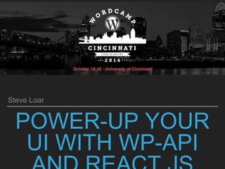POWER-UP YOUR
UI WITH WP-API
Steve Loar
 