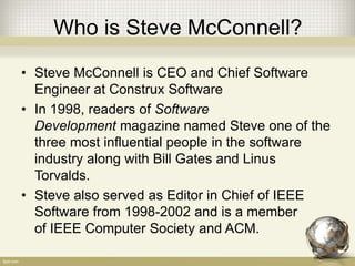 Steve Cockerill Computing Steve mcconnell | PPTX