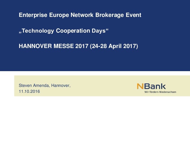 Enterprise Europe Network Technology Cooperation Days Steven Amen