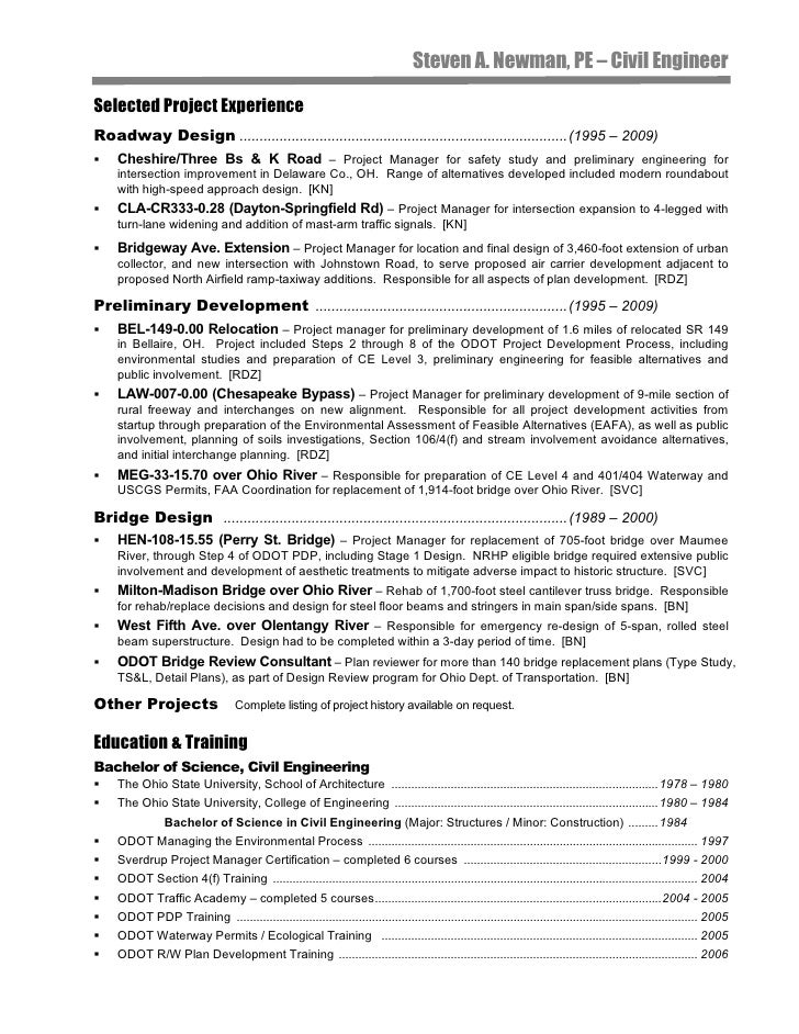 project manager description for resumes