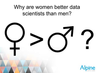 Why are women better data
scientists than men?

>
DATA SCIENCE FOR HADOOP AND BIG
DATA

?
1

 