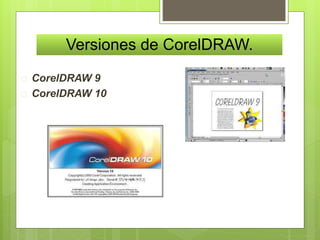 Versiones de CorelDRAW. 
 CorelDRAW 9 
 CorelDRAW 10 
 