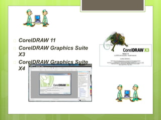  CorelDRAW 11 
 CorelDRAW Graphics Suite 
X3 
 CorelDRAW Graphics Suite 
X4 
 