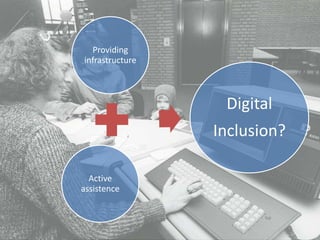 Providing
infrastructure

Digital
Inclusion?
Active
assistence

 