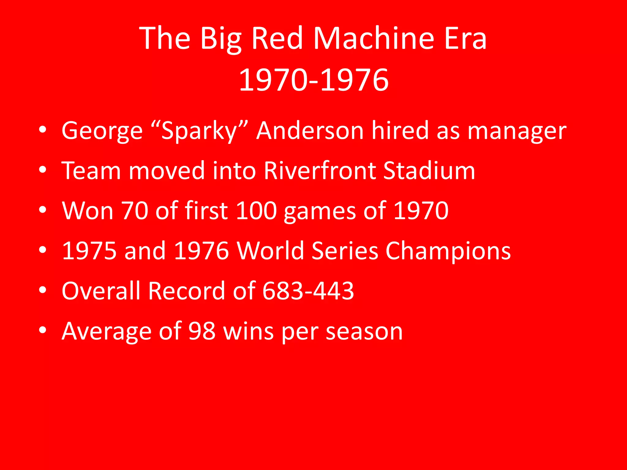 History of the Cincinnati Reds | PPTX