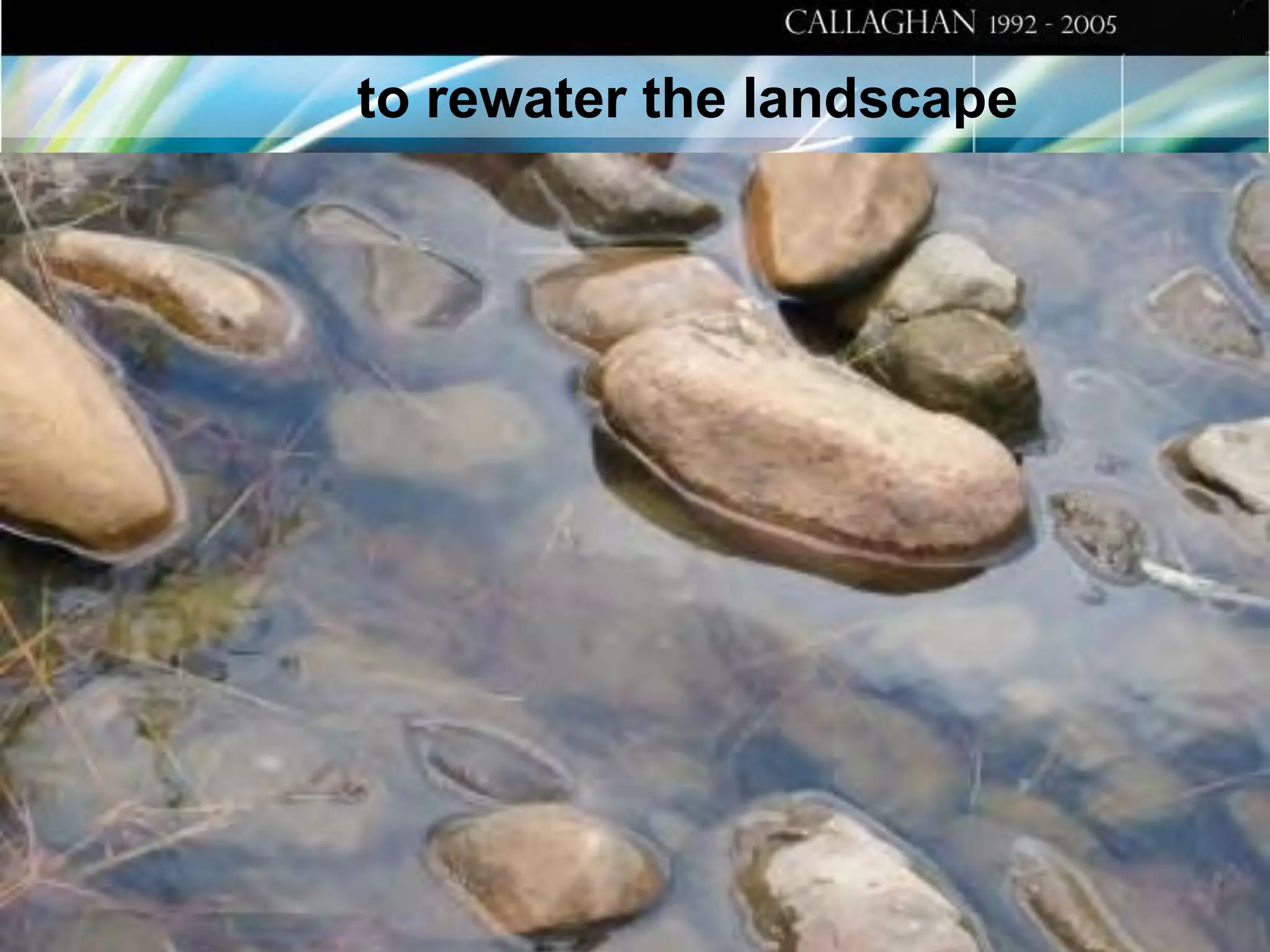 to rewater the landscape

 