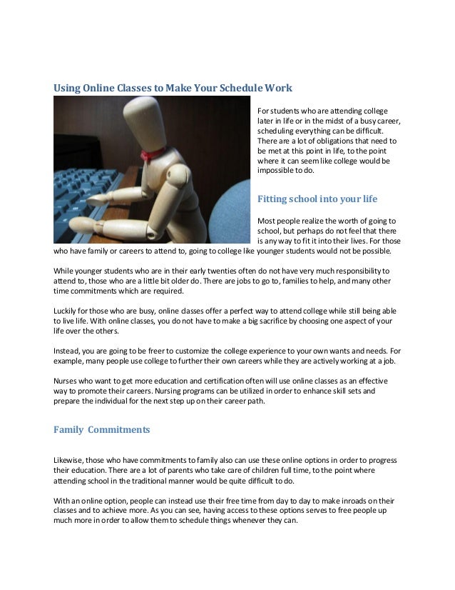 using online classes to make your schedule work