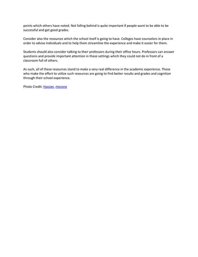Using Your Resources in College | PDF