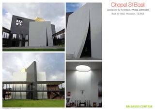 Chapel St Basil
Designed by Architect, Philip Johnson
Built in 1992, Houston, TEXAS

Photography by Steven Cortese

 