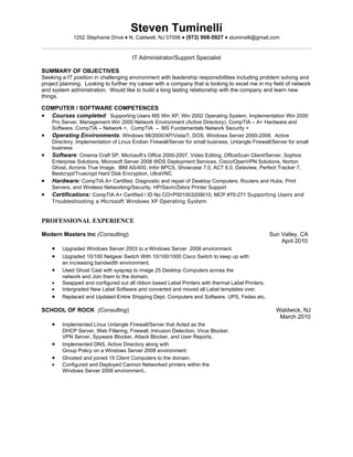 Steven Tuminelli Resume 2 | PDF