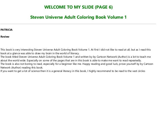 Download E Book Download Steven Universe Adult Coloring Book Volume 1 Full Acc