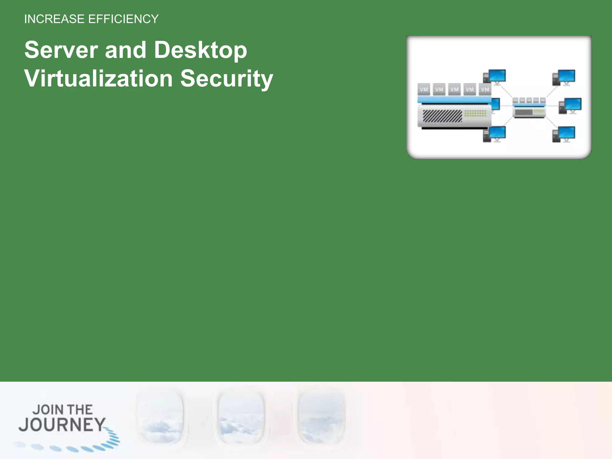 Server and Desktop
Virtualization Security
INCREASE EFFICIENCY
 