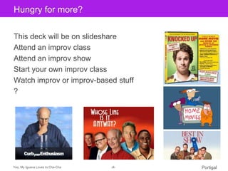 Hungry edit Master
Click to for more? title style

This deck will be on slideshare
Attend an improv class
Attend an improv...