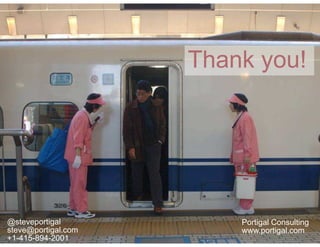 Click to edit Master title style


                                      Thank you!




@steveportigal                            Portigal Consulting
steve@portigal.com                        www.portigal.com
+1-415-894-2001
   Lift11                     49                     Portigal
 