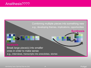 If you want to fix something, wait until the endFrustrating to watch users struggle with your productRemember, you are there to learn from themYou will lose the interview if you start taking their questionsWhen it’s time to go, show or tell them only what will help them