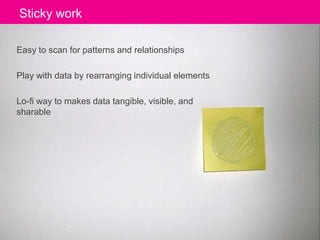 Managing others in the fieldWe lead a thirty-minute training session for everyone who will join us in the fieldField teams are ideally 2, at most 3Ensure one person leads the interview and clarify the role of the “second interviewer”They should ask questions, but stay in the “chapter” that we’re inDuring our debriefs, we offer feedback and coaching about the process, if possible