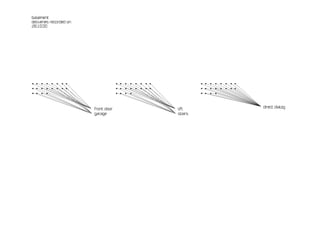 basement
deliveries recorded on
28.10.00




• • • • • • • •                       • • • • • • • •            • • • • • • • •
• • • • • • • •                       • • • • • • • •            • • • • • • • •
• • • •                               • • • •                    • • • •



                         front door                     lift                       direct dialog
                         garage                         stairs
 