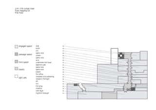 134-146 curtain road
floor mapping 03
first floor




   engaged space       stair                      •
                       kio5k                      •
                       o.t.t                      •
                       opera rara                 •
   passage space       unison                     •
                       opera rara                 •
                       a.k.a                      •
   third space         underlines/rod howe        •
                       egelnick+web               •
                       opera rara                 •
   toilets             opera rara                 •
                       toilets                    •
                       film office                •
                       compass c.b.a publishing   •
   light well
                       research fortnight         •
                       lift                       •
                       o.t.t                      •
                       tom gray                   •
                       vitaminic                  •
                       rare style                 •
                       raymond shawyer            •
 