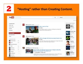 2   “Hosbng”	
  rather	
  than	
  Creabng	
  Content.
 