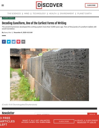 Decoding Cuneiform, One of the Earliest Forms of Writing | PDF