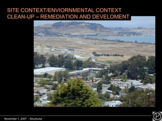 SITE CONTEXT/ENVIORNMENTAL CONTEXT CLEAN-UP – REMEDIATION AND DEVELOMENT November 1, 2007  - Structures 