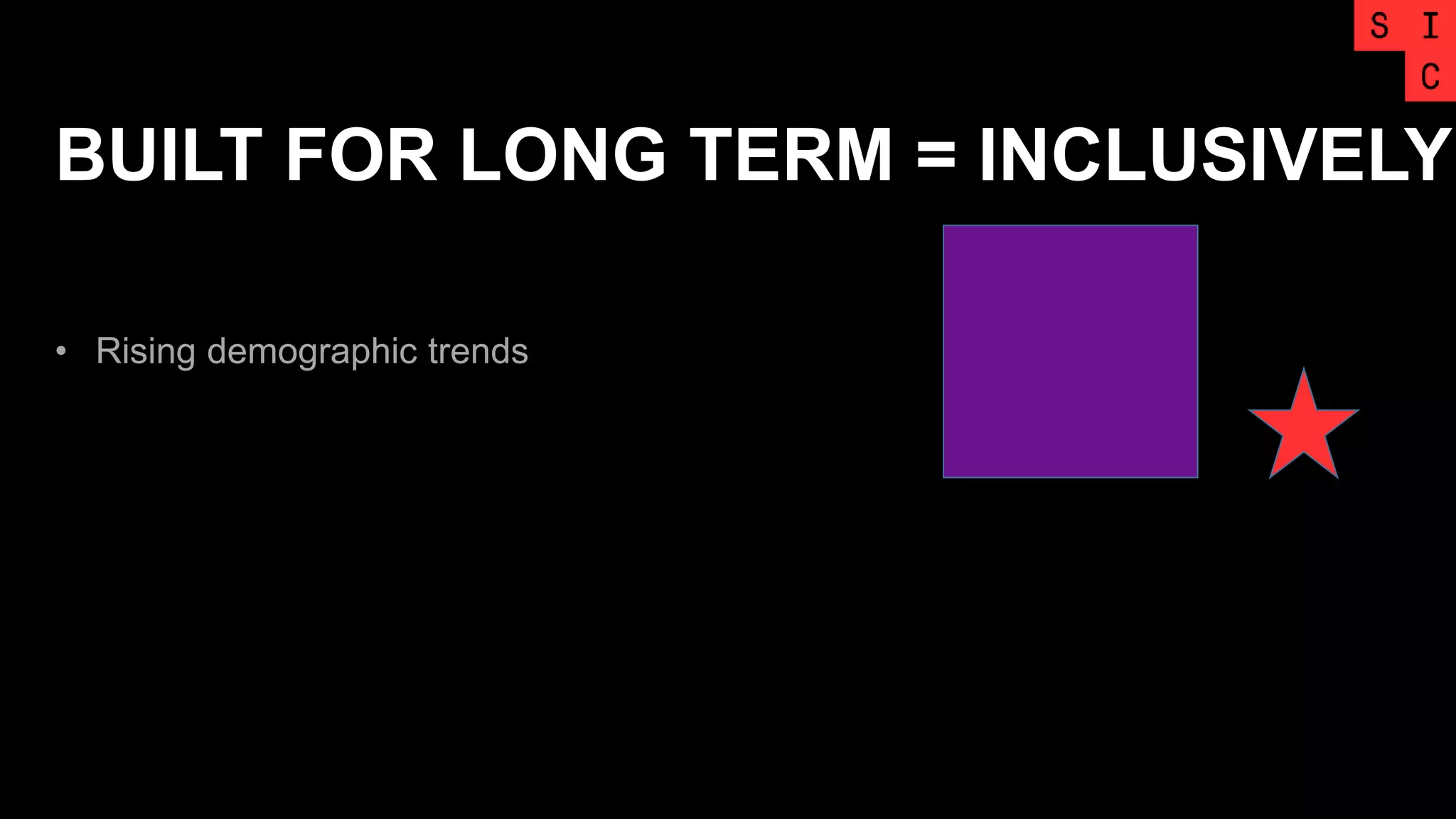 BUILT FOR LONG TERM = INCLUSIVELY
• Rising demographic trends
 