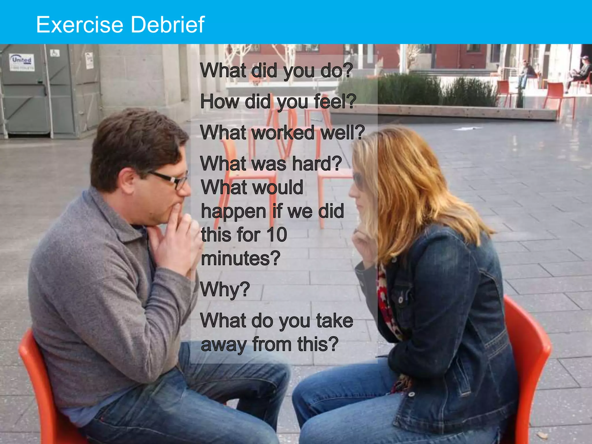 The Designer Is Present ‹#› Portigal
Click to edit Master title styleExercise Debrief
 