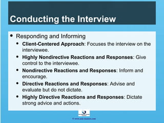 Non Direct Interviewing The Counseling Interview - Principles & Practices | PPT