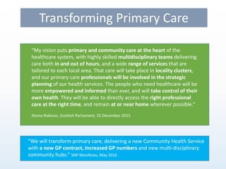 Stewart Mercer: Evaluation of primary care integration and transformation in Scotland