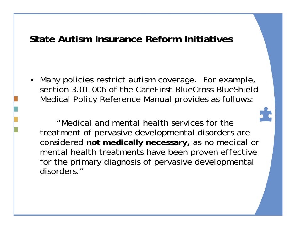 State Autism Insurance Reform Initiatives